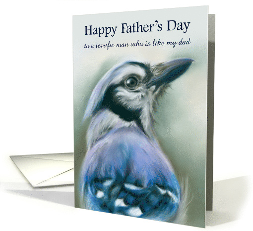 Fathers Day for Like a Dad Blue Jay Bird Portrait Art Custom card