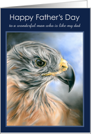 Fathers Day for Like a Dad Hawk Raptor Portrait Pastel Art Custom card