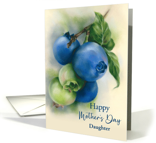 Mothers Day for Daughter Blueberries Botanical Art Personalized card