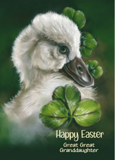 Easter Great Great Granddaughter Swan Chick Pastel Bird Art Custom