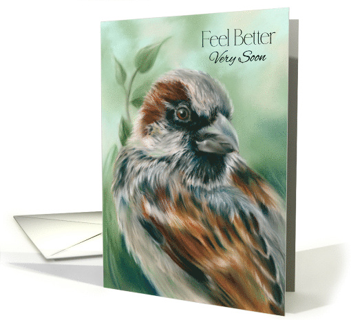 Feel Better Soon Brown Sparrow Bird Art card (1830258)