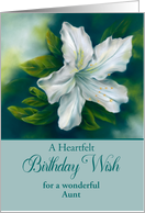 For Aunt Birthday White Azalea Flower Custom card