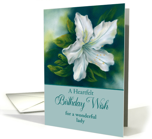 For Her Birthday White Azalea Flower Custom card (1833454)