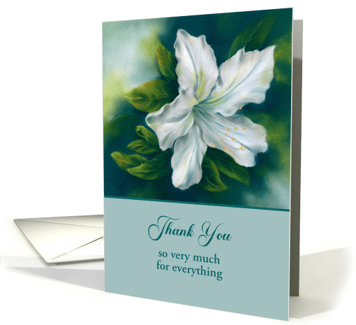 Thank You for Everything White Azalea Flower Pastel Custom card