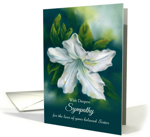 Sympathy for Loss of Sister White Azalea Flower Personalized card