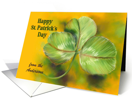 From Our Family Sunny Green Clover St Patricks Day Custom card