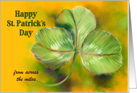 From Across the Miles Sunny Green Clover St Patricks Day Custom card