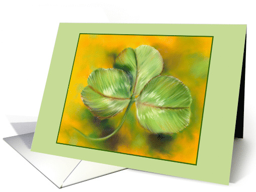 Any Occasion Sunny Green Clover Pastel Art Blank card (1836872)
