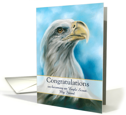 Congratulations Eagle Scout Friend Bald Eagle and Sky Custom card