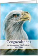 Congratulations Eagle Scout Friend Bald Eagle and Sky Custom card