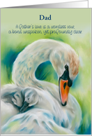 Fathers Day for Dad Swan and Young One Personalized card