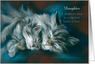 For Daughter on Mothers Day Sleeping Cat and Kitten Custom card