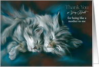 Thank You for Being Like My Mother Sleeping Cat and Kitten Custom card