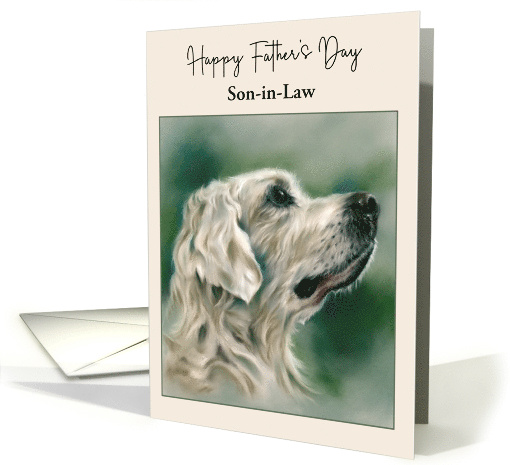 Fathers Day for Son in Law Golden Retriever Dog in Profile Custom card