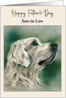 Fathers Day for Son in Law Golden Retriever Dog in Profile Custom card