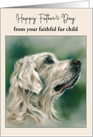 Fathers Day from Dog Golden Retriever in Profile Personalized card