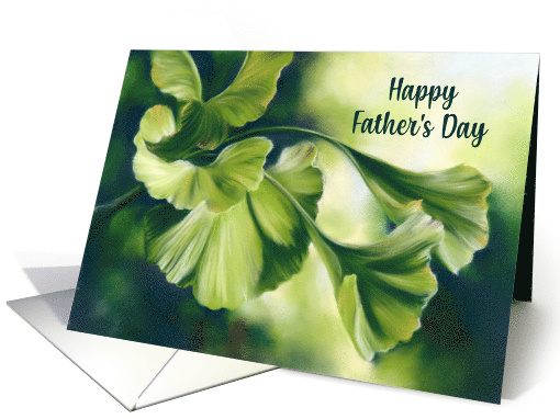 Fathers Day Sunlit Green Ginkgo Leaves card (1846914)