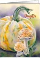 Halloween for Daughter Autumn Pumpkin and Mushrooms card