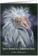 Halloween Party Invitation White Vulture Spooky Bird Custom card