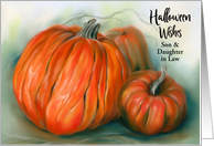 Halloween for Son and Daughter in Law Autumn Pumpkin Patch Custom card