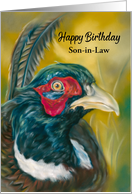 Birthday for Son in Law Pheasant on Gold Custom card