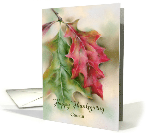 Thanksgiving for Cousin Autumn Oak Leaves Custom card (1865052)