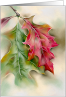 Any Occasion Autumn Oak Leaves Pastel Art Blank card