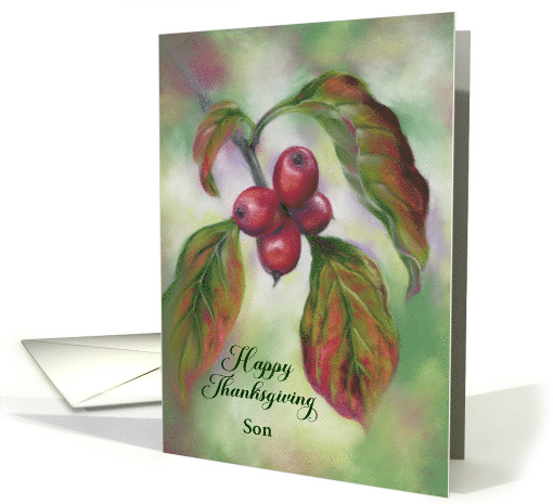 Son Thanksgiving Autumn Dogwood Berries Custom card (1871596)