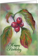 Happy Birthday Autumn Dogwood Berries Custom card