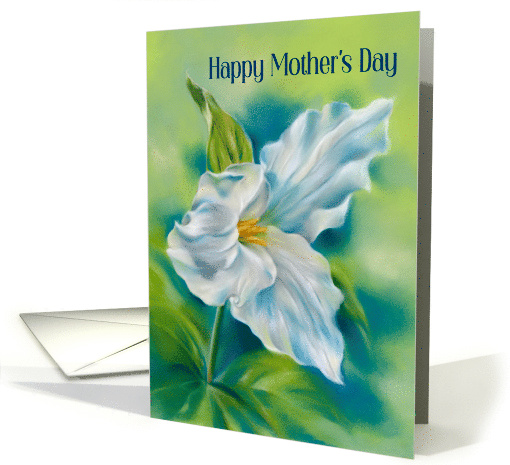 Happy Mothers Day White Trillium Wildflower Art card (1877782)