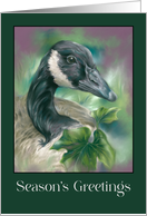 Seasons Greetings Christmas Canada Goose with English Ivy card