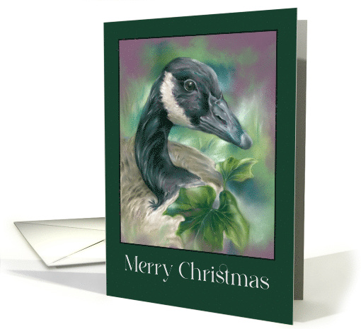 Merry Christmas Canada Goose with English Ivy card (1878154)