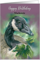 Personalized Name Birthday Canada Goose with English Ivy M card