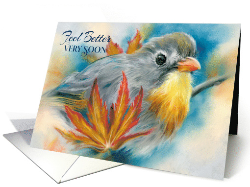 Feel Better Soon Nightingale Bird with Maple Leaves card (1882788)