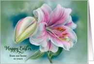 Easter from Our Home Pink and White Lily Custom card