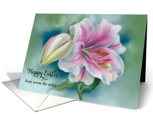 Easter from Across the Miles Pink and White Lily Custom card (1886744)