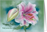 Easter from Across the Miles Pink and White Lily Custom card