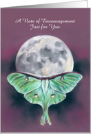 Encouragement Luna Moth and Moon Custom card
