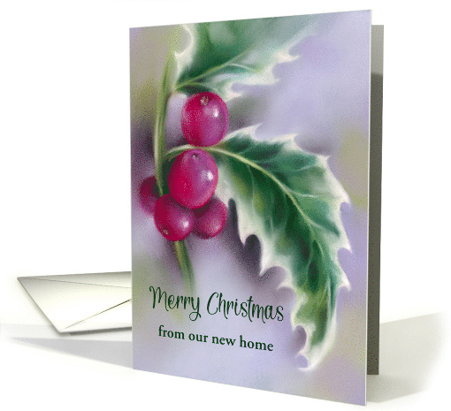 From New Home Christmas Winter Holly on Purple Custom card (1889996)