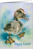 Happy Easter Cute Duckling Taking a Stroll card