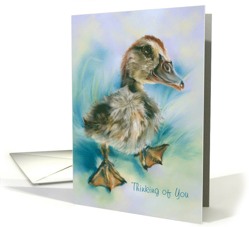 Thinking of You Cute Duckling Taking a Stroll Custom card (1893308)