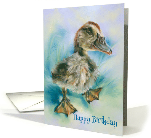 Happy Birthday Cute Duckling Taking a Stroll card (1893486)
