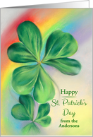 From Our Family to Yours Shamrock Rainbow St Patricks Day Custom card