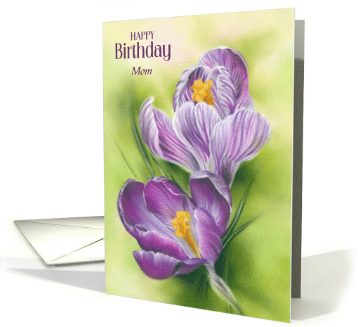 For Mother Birthday Purple Crocus Flowers Custom card (1897052)