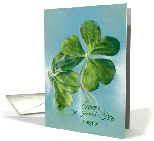 For Daughter St Patricks Day Shamrocks on Blue Custom card (1898918)