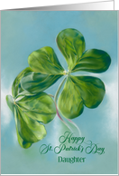 For Daughter St Patricks Day Shamrocks on Blue Custom card