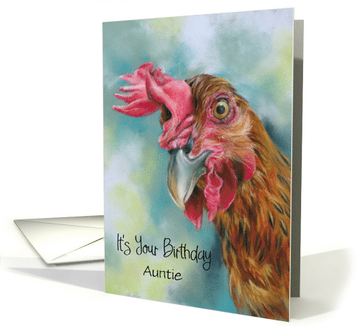 For Aunt Birthday Funny Red Chicken Custom card (1906938)