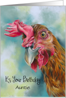 For Aunt Birthday Funny Red Chicken Custom card