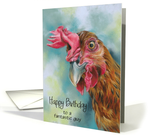 For Him Happy Birthday Funny Red Chicken Custom card (1906956)