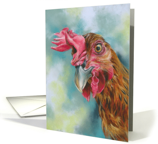Any Occasion Funny Red Chicken Art Blank card (1906970)